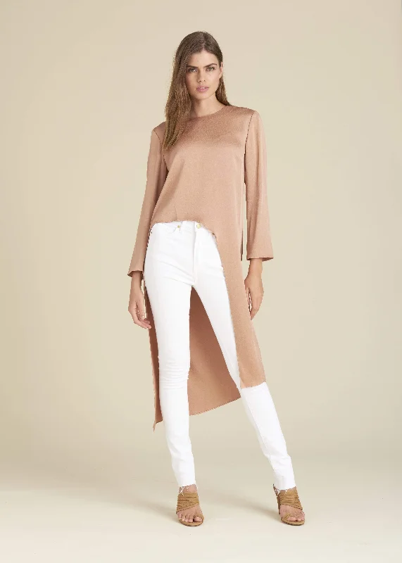 Rome Slit Tunic Top - Chai