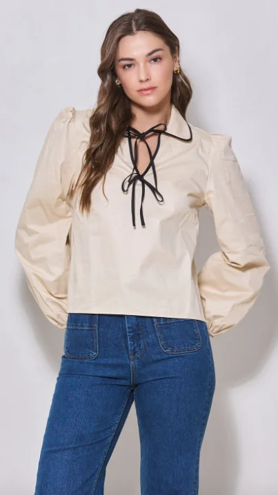 Ecru Tie Top