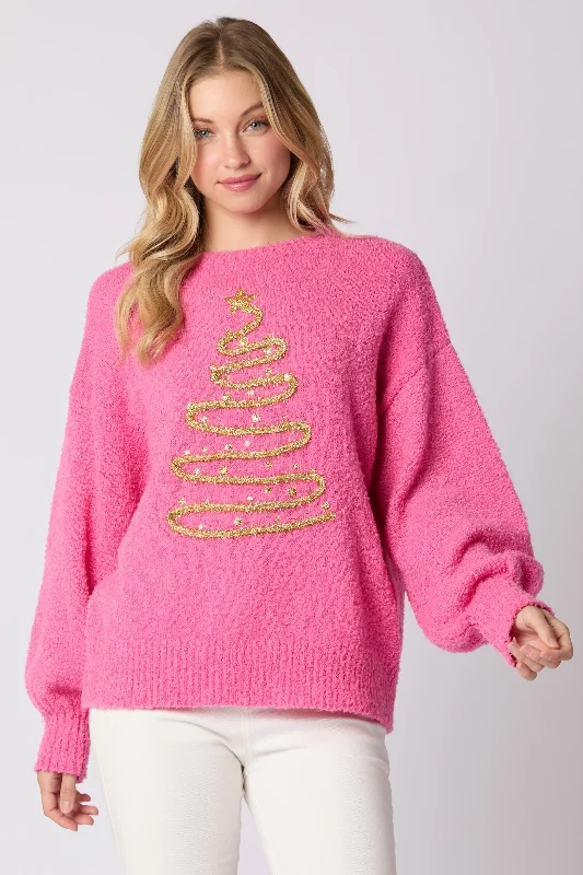 Christmas Tree Pink Sweater