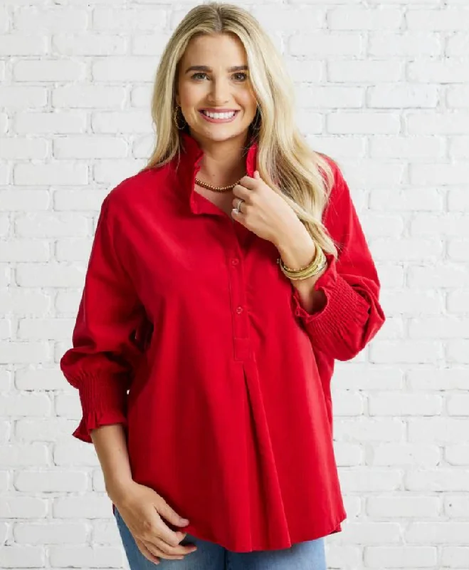 Kimberly Corduroy Top - Red