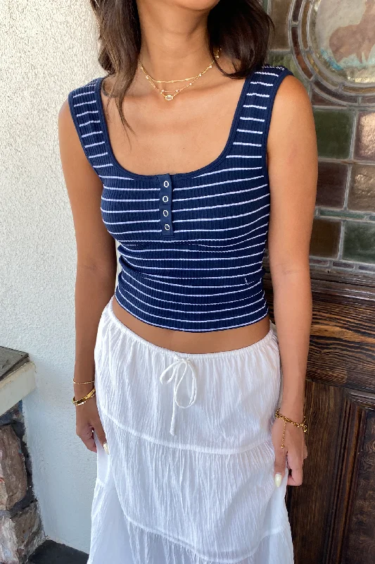 Ribbed Button Tank