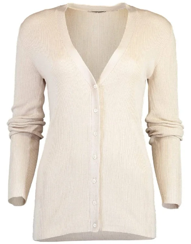 Taupe Ribbed Cardigan