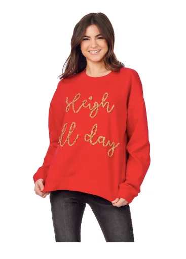 Sleigh All Day Red Sweater