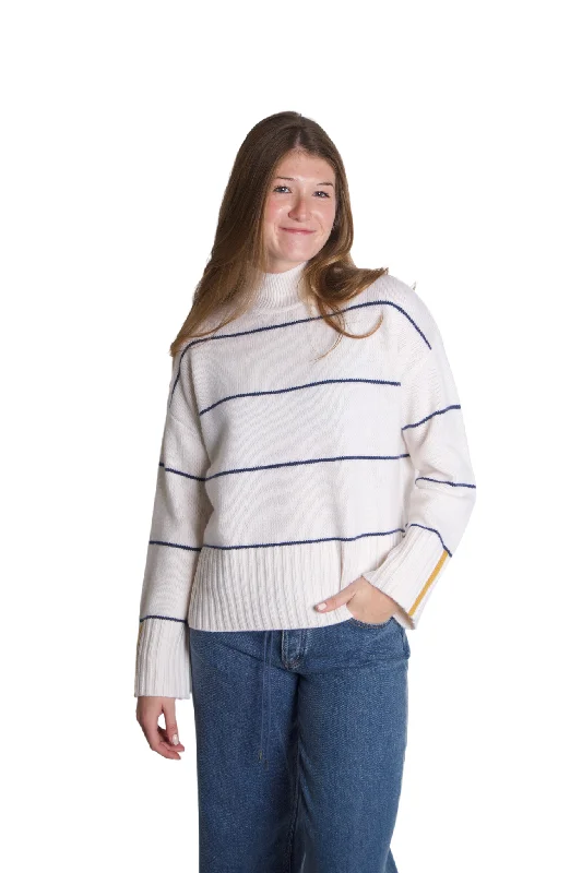 Striped Mock Neck Sweater