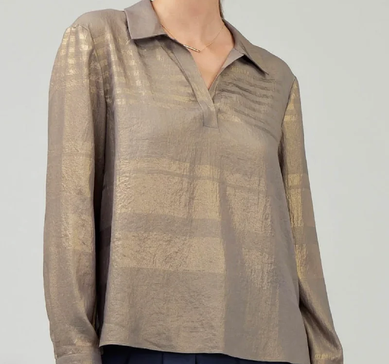 Holiday Shimmer Top - Gold