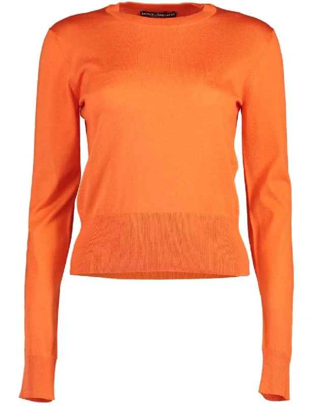 Mandarine Silk Crewneck Pullover Top