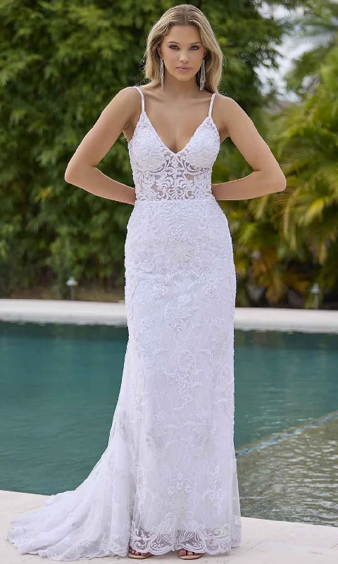 Primavera Couture 11143 - Sleeveless Pearl Beaded Evening Gown