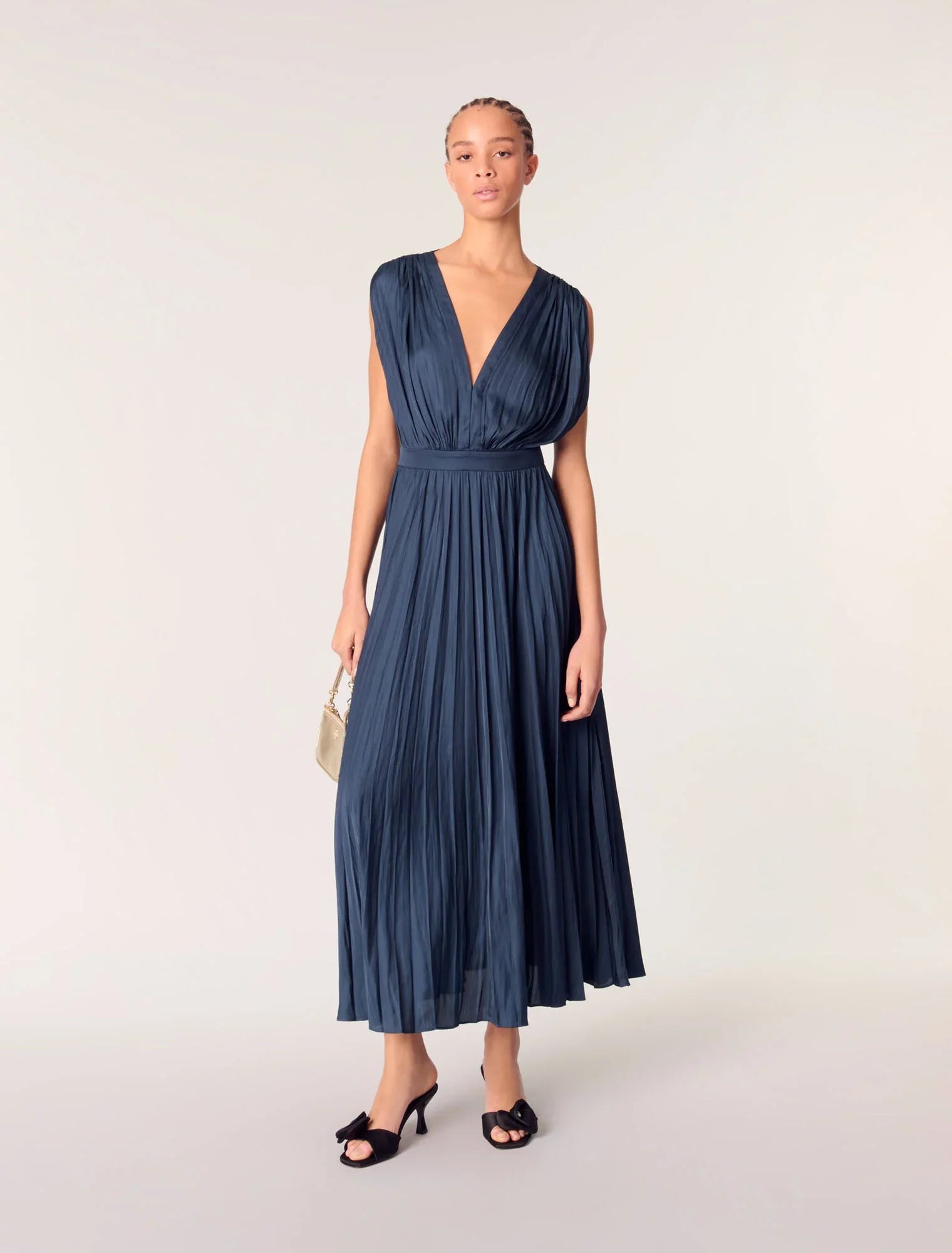 Pleated maxi dress