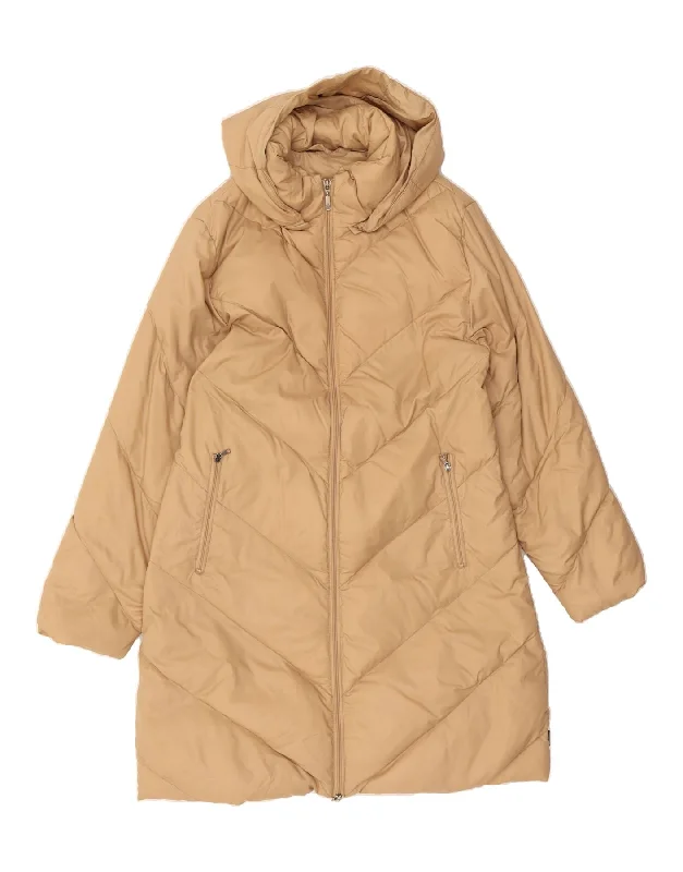 MONCLER Womens Hooded Padded Coat Size 2 Medium Beige