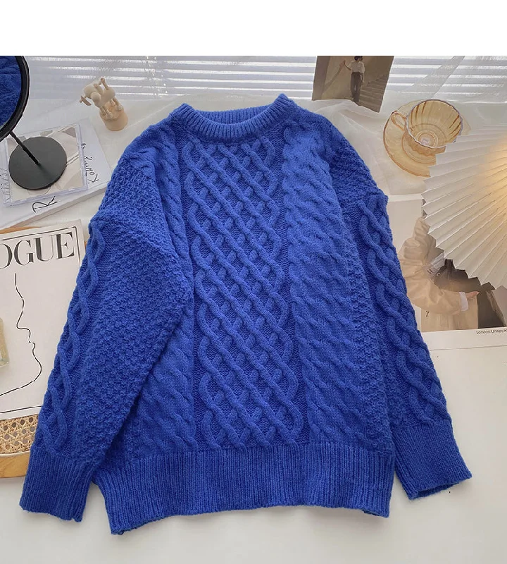 Korean design, loose and thin texture, versatile long sleeved sweater  6147