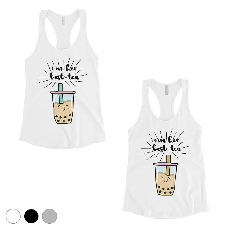 Boba Milk Best-Tea Cute Best Friend Matching Tank Tops For Womens