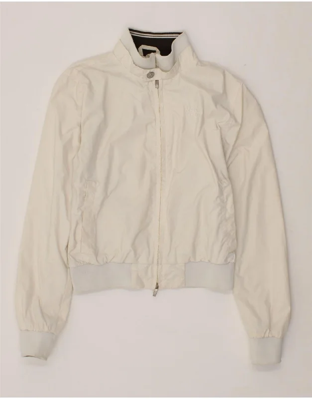 NORTH SAILS Womens Crop Bomber Jacket UK 10 Small White Polyamide