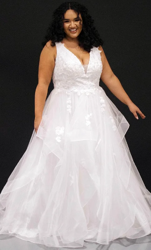 Sydney's Closet Bridal SC5285 - Sleeveless Tiered Tulle Ballgown