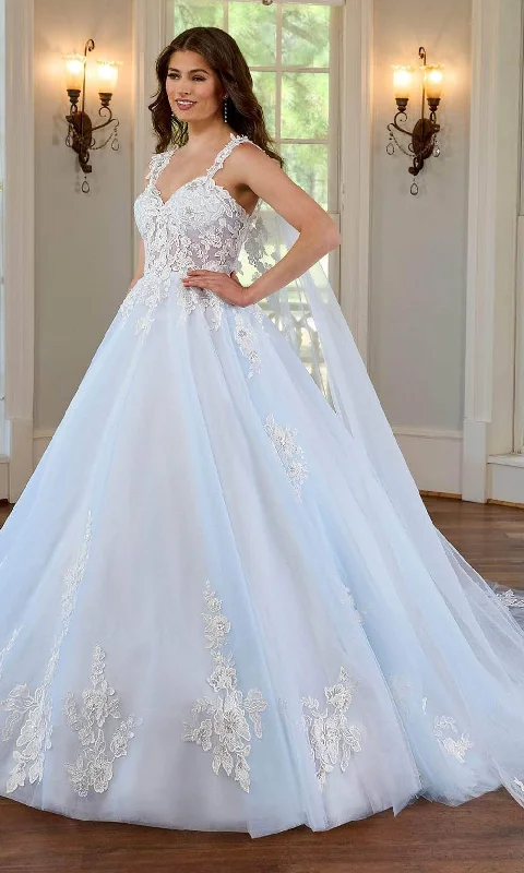 Rachel Allan RB4182 - Sweetheart Lace Bridal Gown with Cape