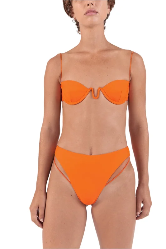 Fine Strap U Wire Balconette Top | Bright Orange