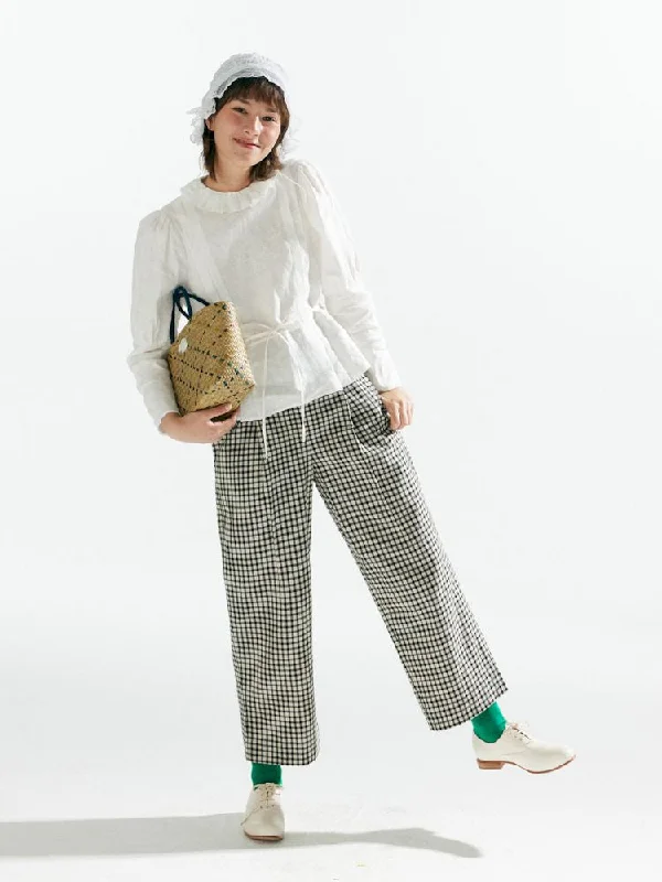 Plaid High Waist Tapered Pants【s0000007633】