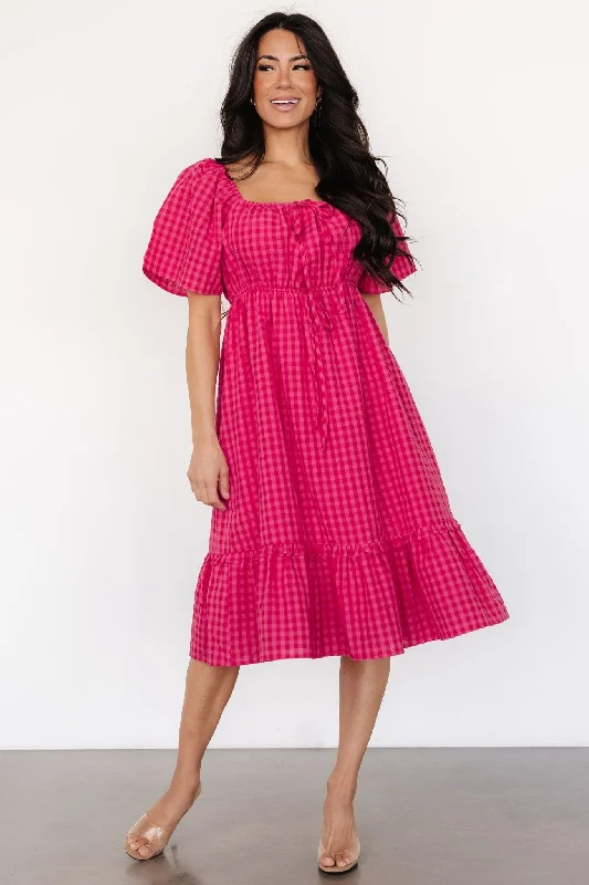 Erica Dress | Pink Gingham Print