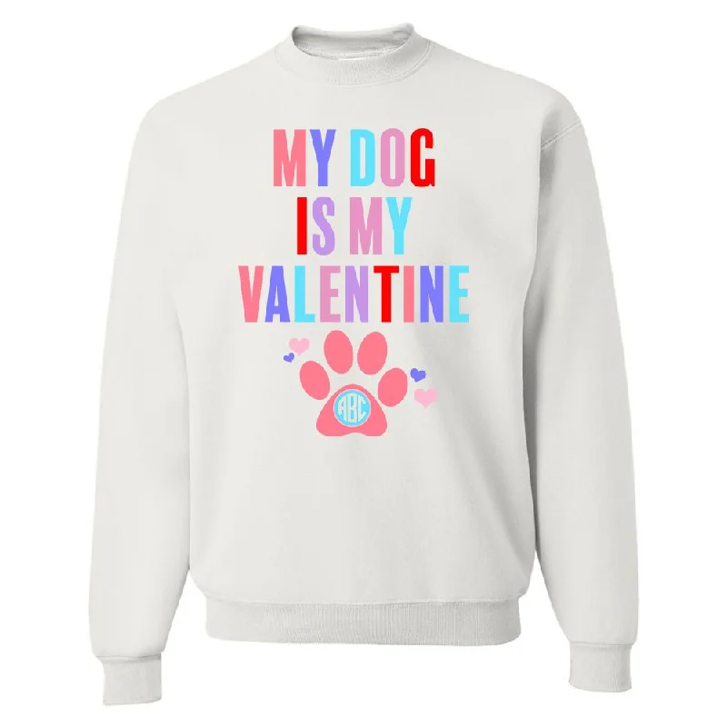 Monogrammed 'My Dog Is My Valentine' Crewneck Sweatshirt