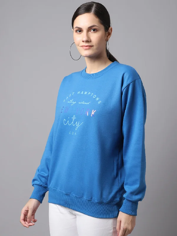 Mack Jonney Fleece Round Neck Printed Sweatshirt For Women