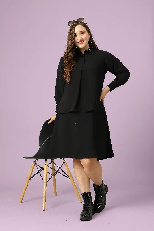 Curvy Lane Women Plus Size Shirt Collar Office Wear Tunic