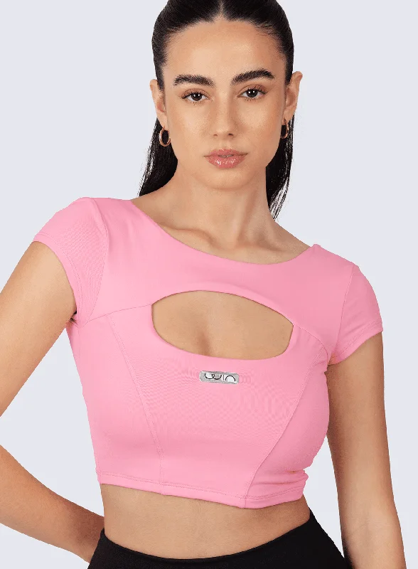 CROP OPEN FRONT-PINK