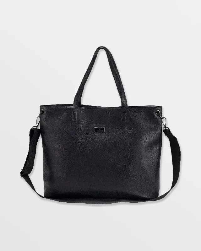 Strapped Laptop Tote - Black