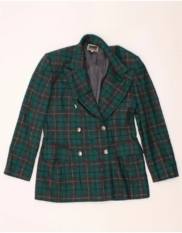 LUISA SPAGNOLI Womens Blazer Jacket IT 46 Large Green Check