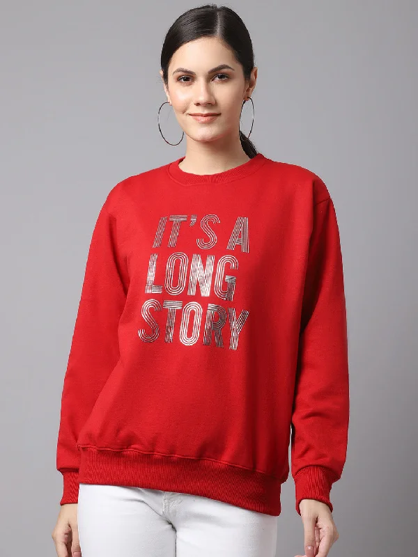 Mack Jonney Fleece Round Neck Printed Sweatshirt For Women