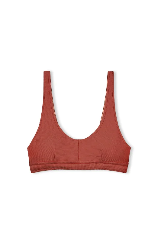 Signature Waistband Bralette Top - Earth Red