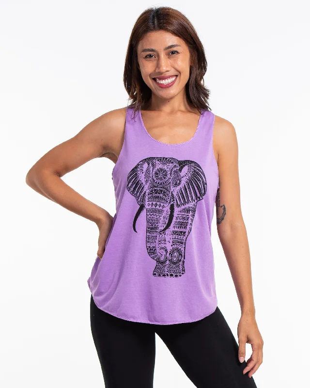 Womens Regal Elephant Tank Top in Violet