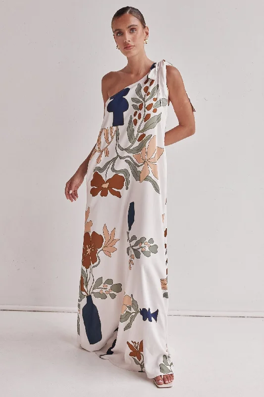 Olive Maxi Dress (White)