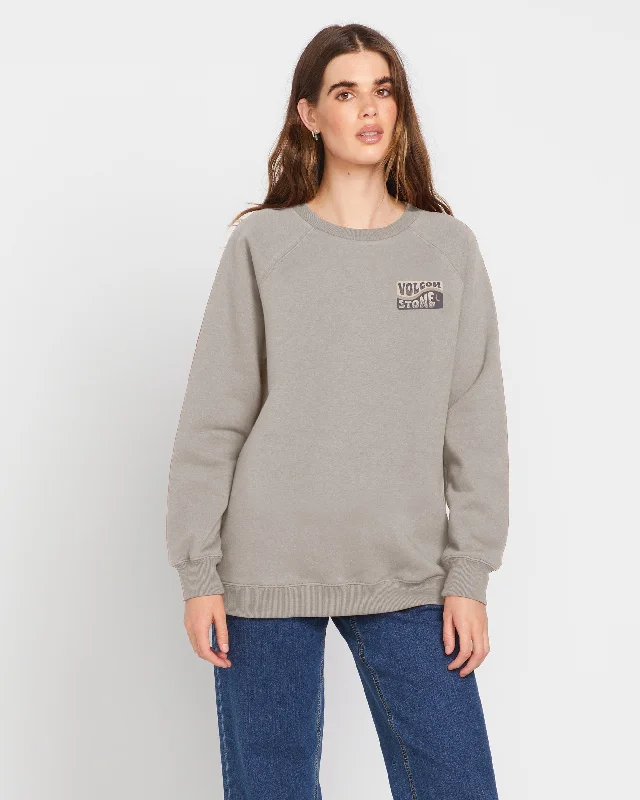 Stone Magic Boyfriend Crew Sweatshirt - Concrete