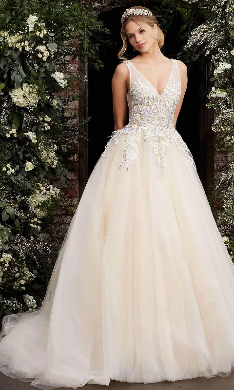 Jovani Bridal - JB07200 Floral Embroidered Bridal Gown