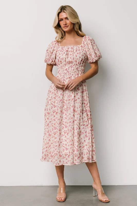 Dorine Midi Dress | Ivory + Blush Floral