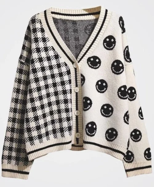 Contrast Sweater Cardigan