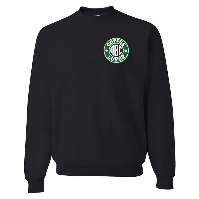 Monogrammed Coffee Lover Crewneck Sweatshirt