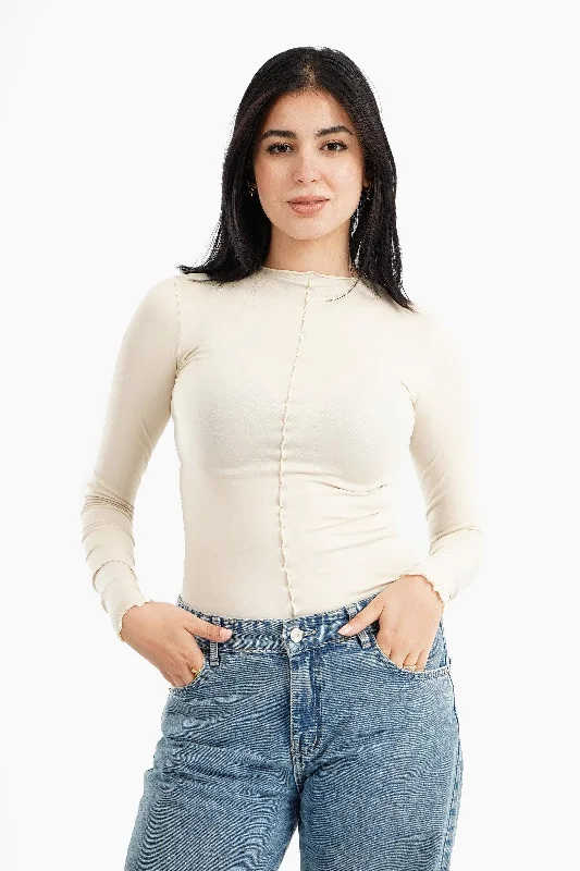 Frilled Hem Slim Top