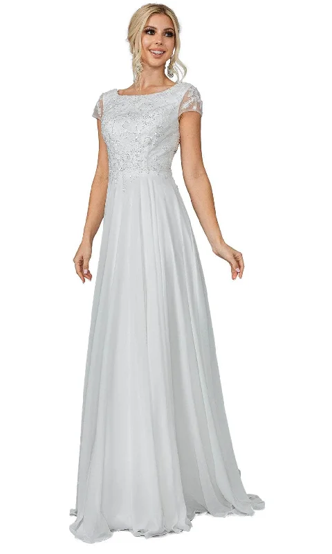 Dancing Queen 0190 - Sequin Embellished Bateau Neck Wedding Gown