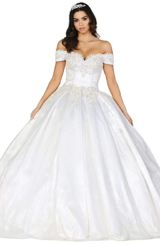 Dancing Queen - 147 Embellished Off-Shoulder Wedding Dress