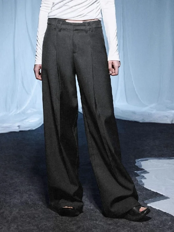 Ultra Wide Casual Gray Western Pants [s0000007924]