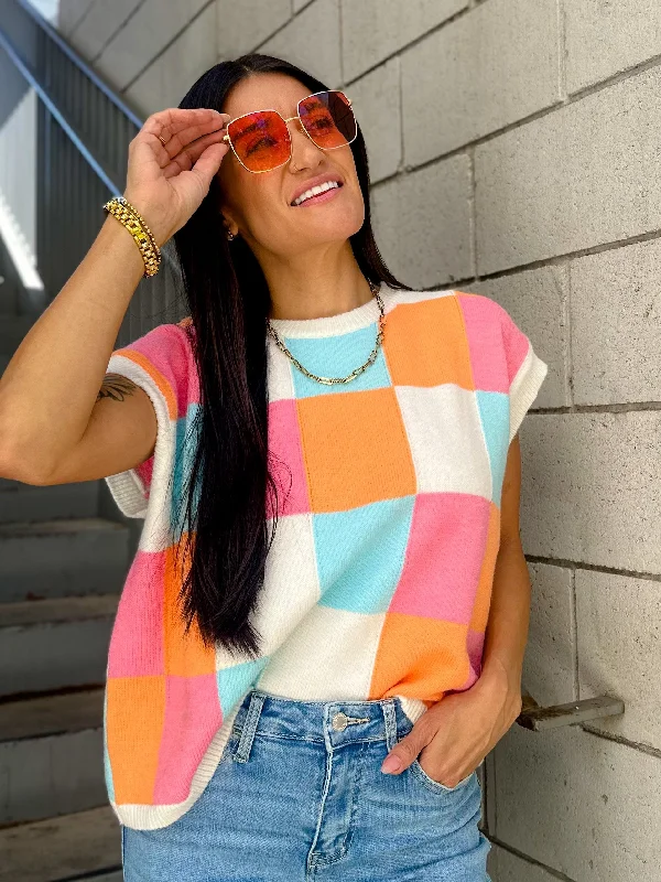 Multicolor Block Sweater Top