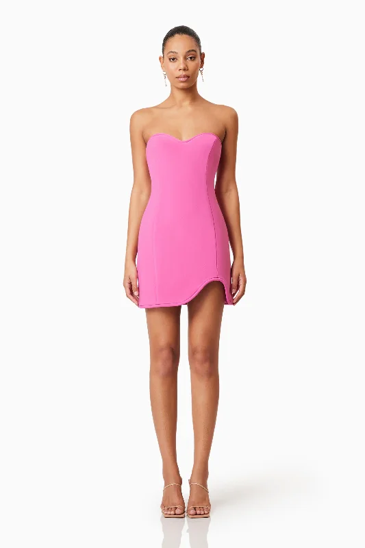 Janelle Strapless Mini Dress In Pink