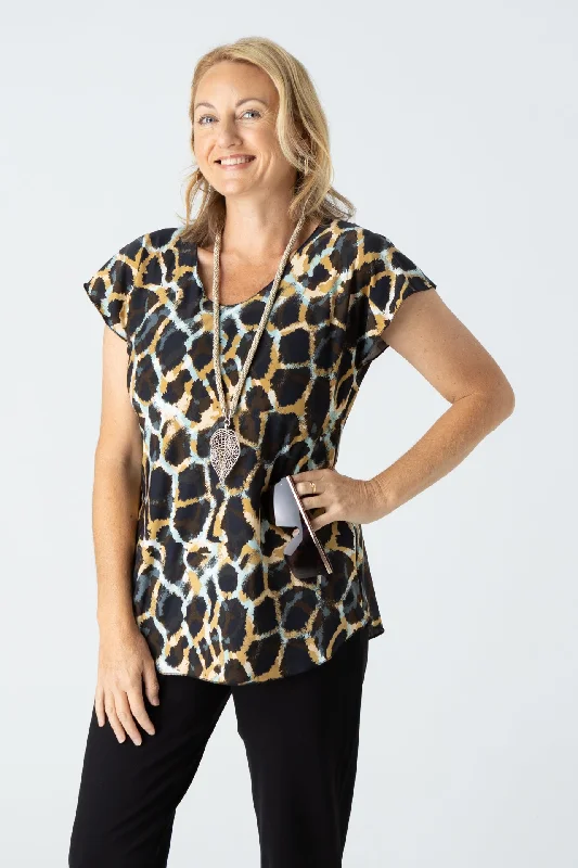 Rockpool Print Short Sleeve Jersey Top