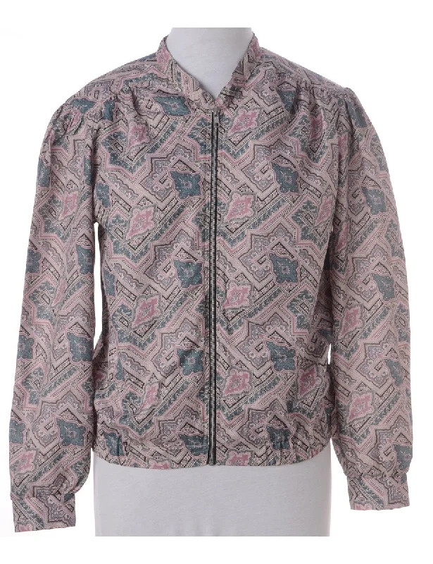 Label Medallion Print Blouse Bomber