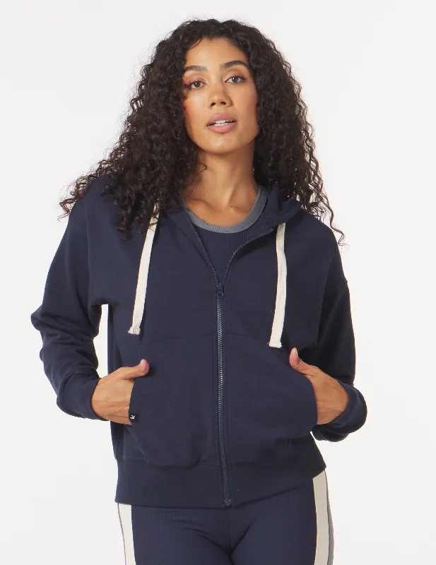 Vintage Oversized Zip Up: Navy