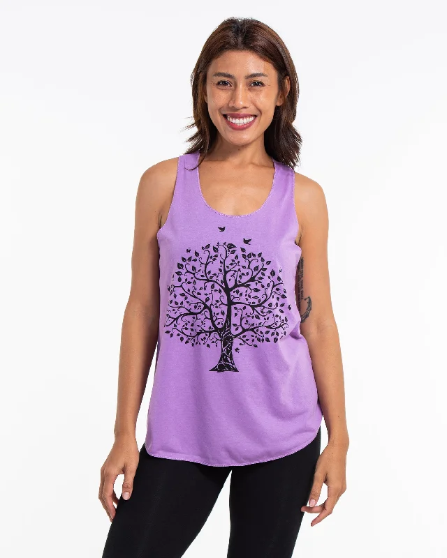 Womens Tree Tank Top in Violet