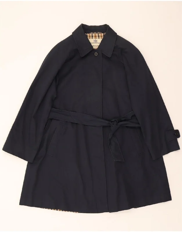 AQUASCUTUM Womens Trench Coat UK 18 XL Navy Blue