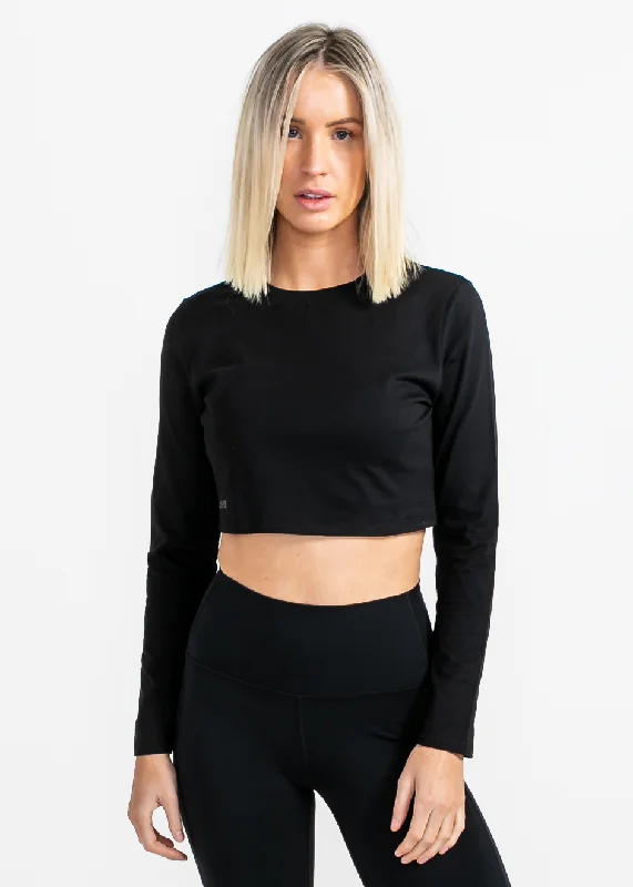 Icon Long Sleeve Crop - Black