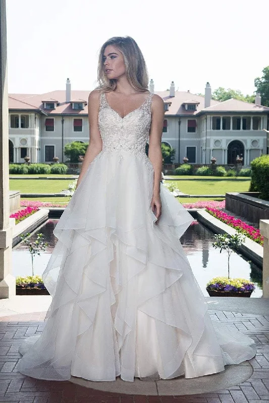 Rachel Allan Bridal - M612 Foliage Embroidered Tiered Bridal Gown