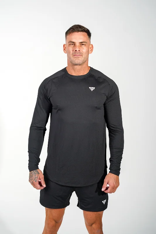 KTP MEN'S DRY FIT LONG SLEEVE TEE - BLACK